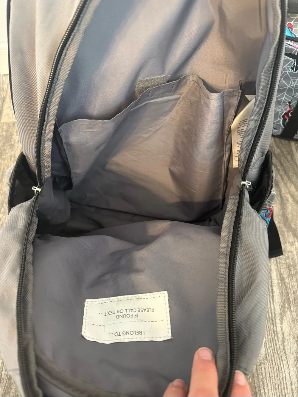 Pottery Barn Kids Grey Spider-Man Backpack and Lunch Bag Set